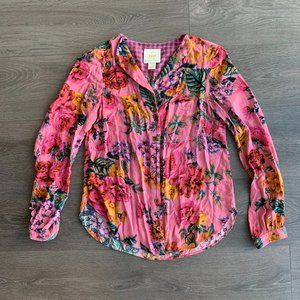 Anthropologie Floral Button Down